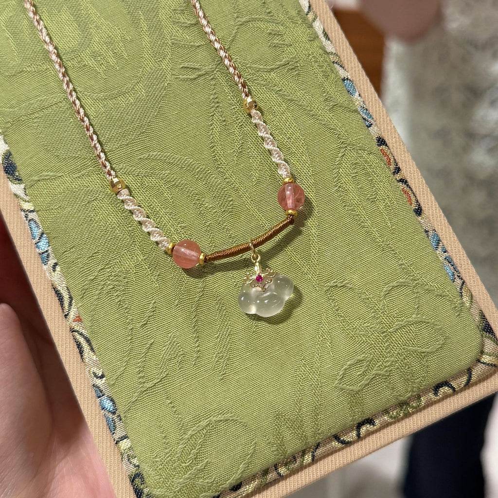 Retro Auspicious Cloud Peace Buckle Necklace Traditional Chinese Style Elegant Women Neck Jewelry