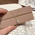 Korean Style Water Drop Zircon Necklace, Luxury Niche Clavicle Chain, Minimalist Exquisite All-match Pendant Jewelry