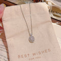 Oval Hollow Pendant Necklace, Minimalist Cool Tone Niche Luxury Clavicle Chain, Dainty Elegant All-match Necklace