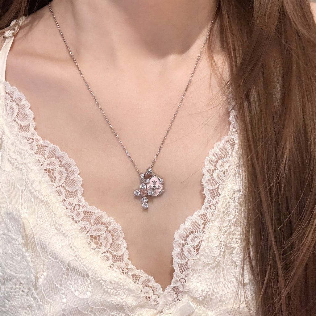 Vintage Cross Necklace Sweet Cool Style Elegant Dainty Clavicle Chain Fashion Jewelry for Girls