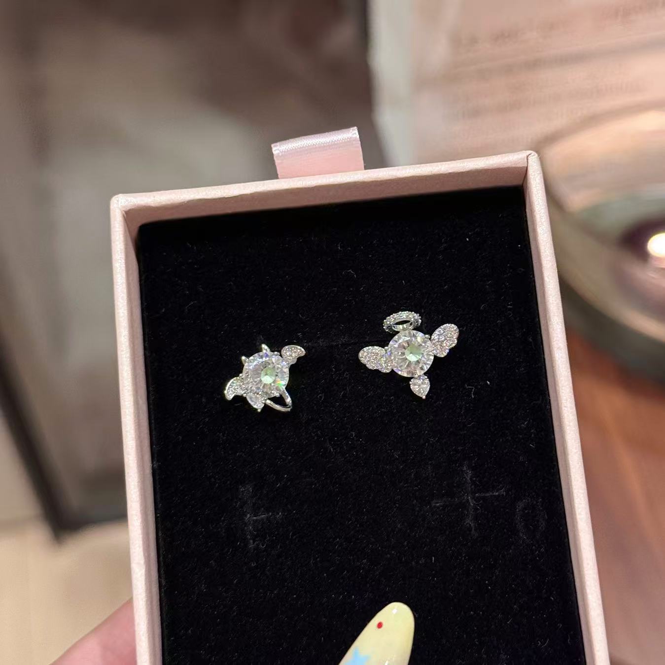Devil & Angel Stud Earrings, Luxury S925 Silver Needle Earrings, Original Niche Zircon Personality Ear Jewelry