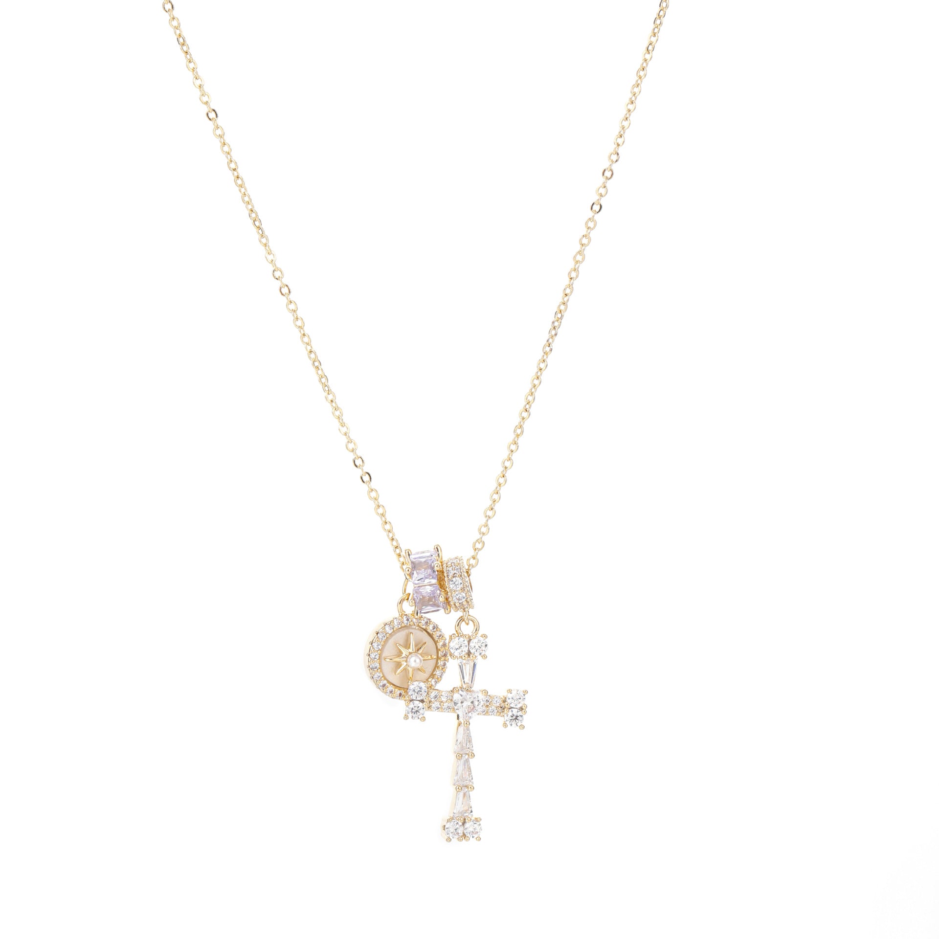 Minimalist Cross Clavicle Necklace, Elegant Sweet Daily Wear Luxury Neck Jewelry
