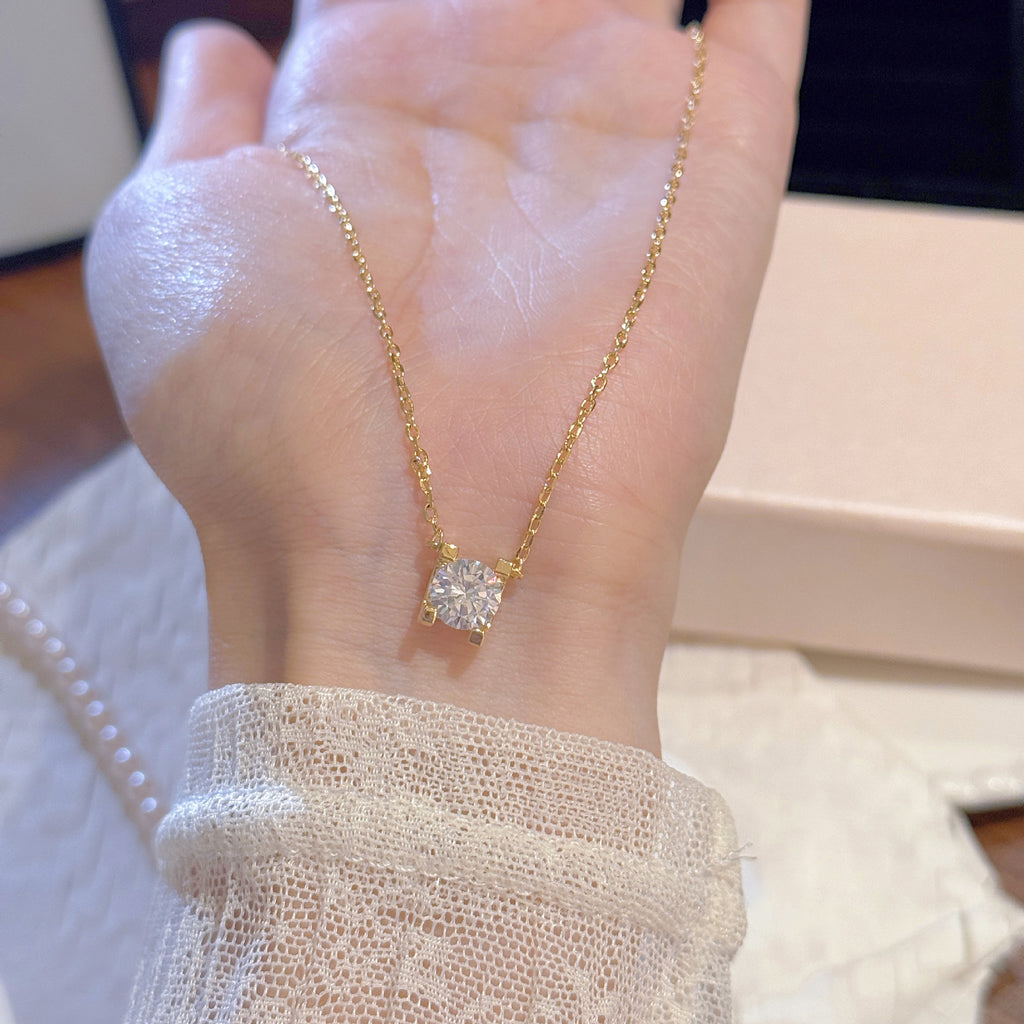 Gold Dainty Necklace Minimalist Luxury Clavicle Chain Elegant Fashion All-match Commute Jewelry Gifts for Girlfriend