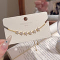 Full Paved Zircon Star Bracelet, Sparkling Pentagram Wrist Jewelry, Luxury Niche High Grade Exquisite Fashion Bracelets