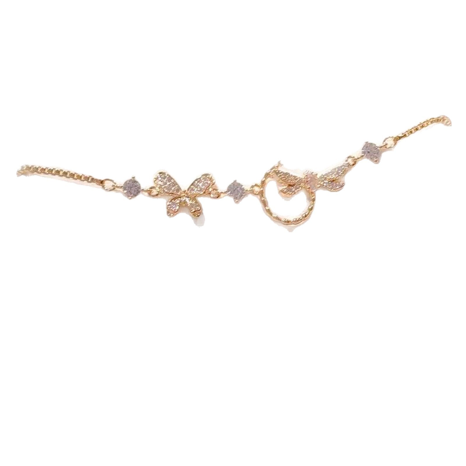 Korea Dongdaemun Butterfly Dragonfly Bracelet, Luxury Zircon Fashion Wrist Jewelry, Delicate Niche All-match Bracelets