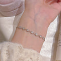 Minimal Round Zircon Bracelet, Luxury Niche Elegant Bangle, Versatile Daily Commuter Fine Jewelry for Women