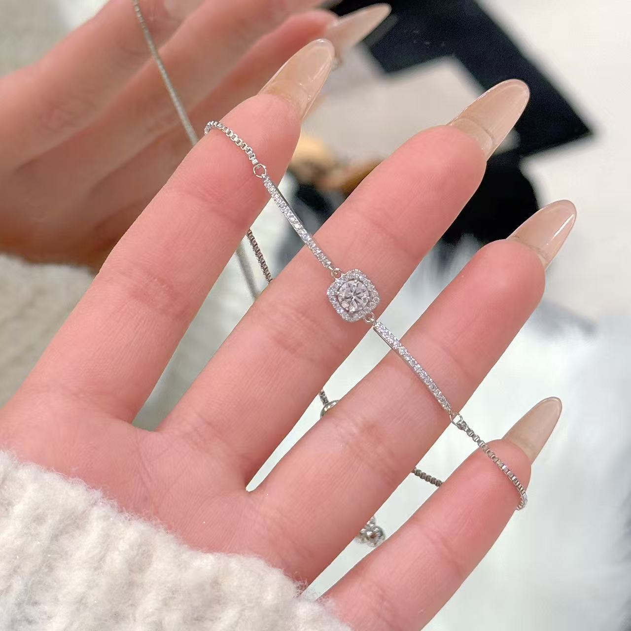 Minimalist Square Chain Bracelet, Luxury Elegant Daily Commute Versatile Hot Selling Women Bracelet