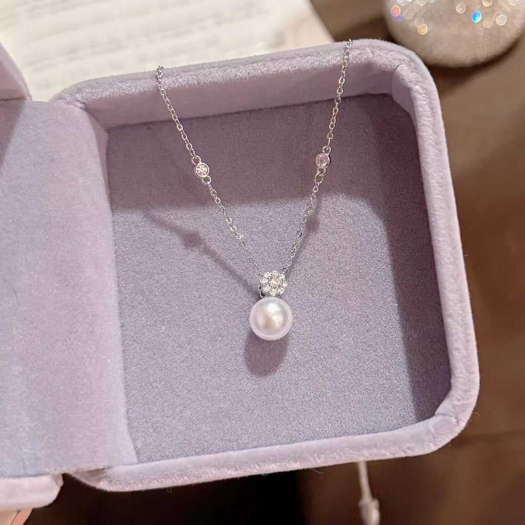 Minimalist Pearl Pendant Necklace, Light Luxury Niche High-end Clavicle Chain, Korean Noble Style Exquisite Temperament Necklace