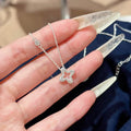 Korean Style Star Necklace, Niche Luxury Lucky Clover Clavicle Chain, Sweet Elegant Versatile Pendant Jewelry for Women