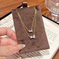 Layered Drop Zircon Necklace, Minimal Niche Clavicle Chain, Luxury Elegant All-match Women Jewelry