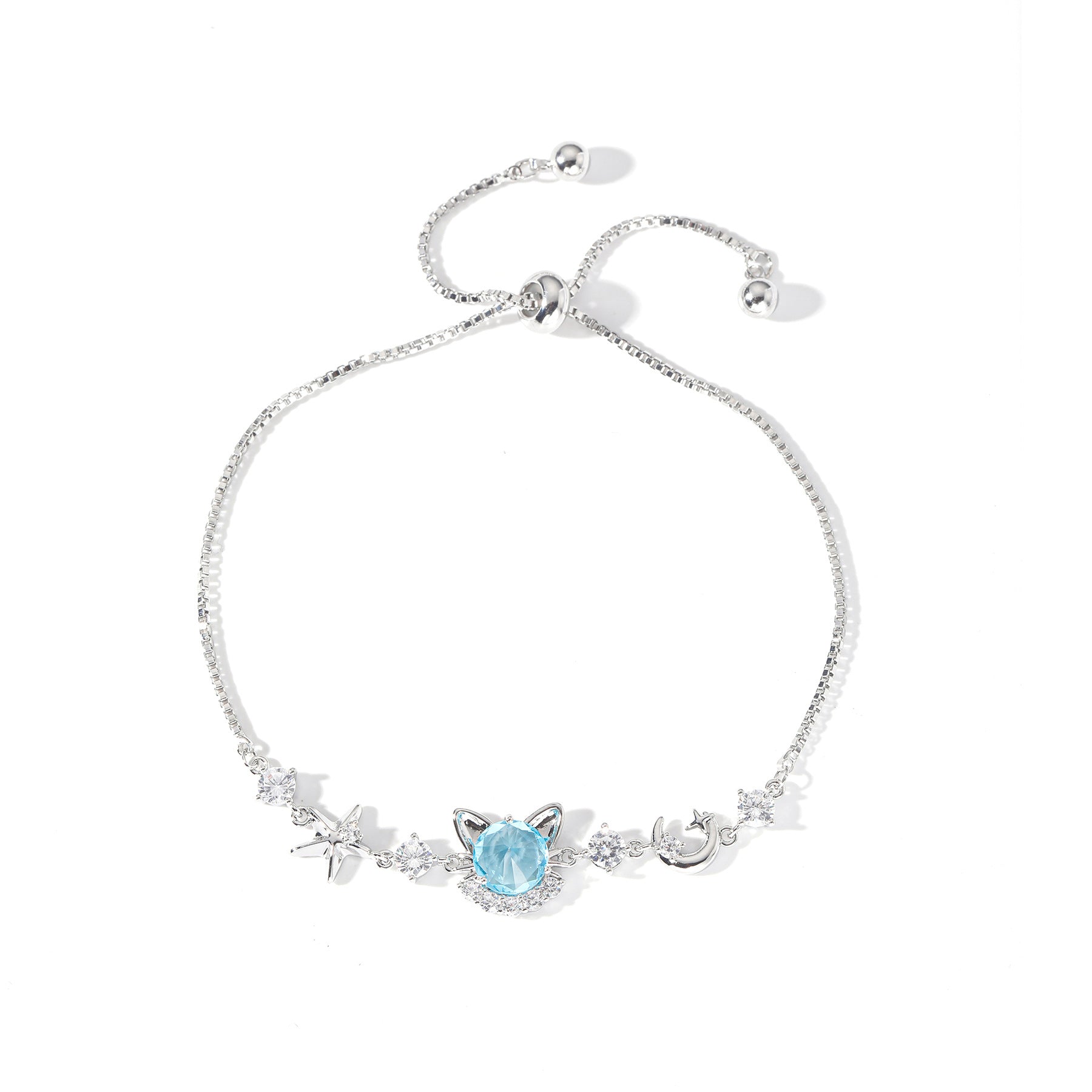 Korean Style Cute Cat Zircon Adjustable Bracelet, Delicate Light Luxury Fashion Hand Jewelry, Best Gift for Best Friend