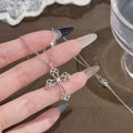 Spring New Hollow Cross Pendant Necklace, Vintage Luxury Dainty Clavicle Chain