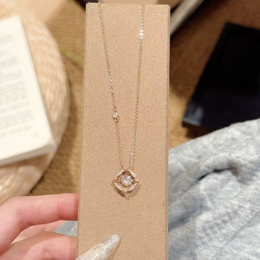 French Style Zircon Pendant Necklace, Minimal Luxury Niche Design Clavicle Chain