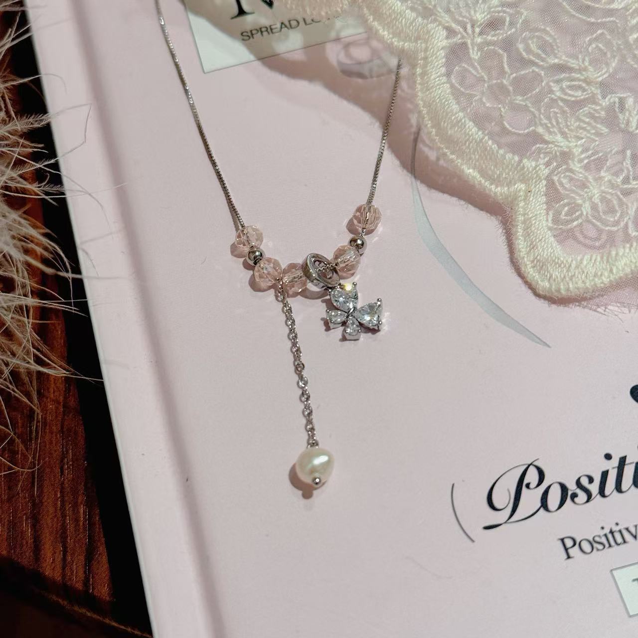 Sweet Fresh Butterfly Pearl Tassel Necklace 2026 New, Luxury Dainty Elegant Fashion Clavicle Jewelry for Women