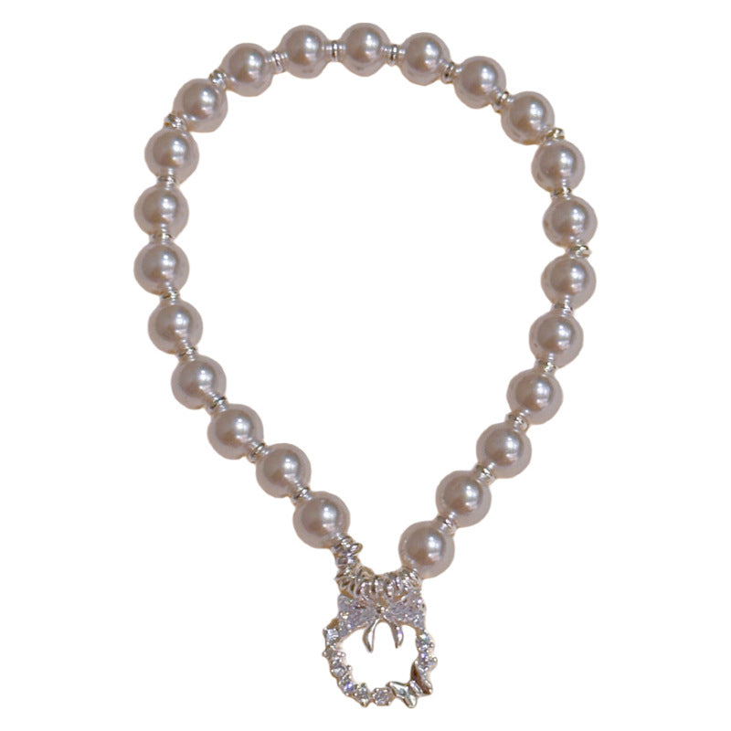Princess Bow Pearl Bracelet, Luxury Niche Elegant Wrist Jewelry, Sweet Graceful Exquisite Temperament Bracelets