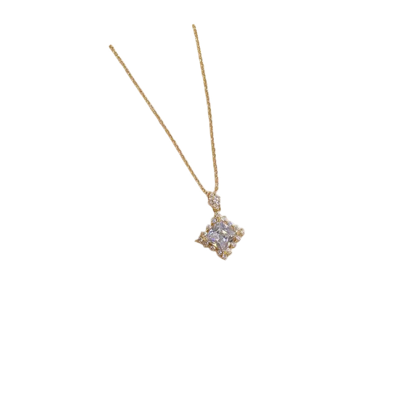 Geometric Square Pendant Necklace, Minimalist Niche Luxury Clavicle Chain, Dainty Elegant All-match Fashion Necklace