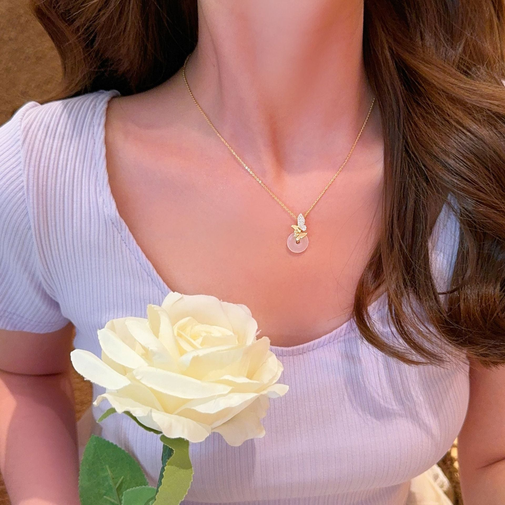 Original Design Women Necklace, New Trend Zircon Inlaid Pendant, Minimalist Cold Style Tassel Clavicle Chain Niche Fashion Jewelry