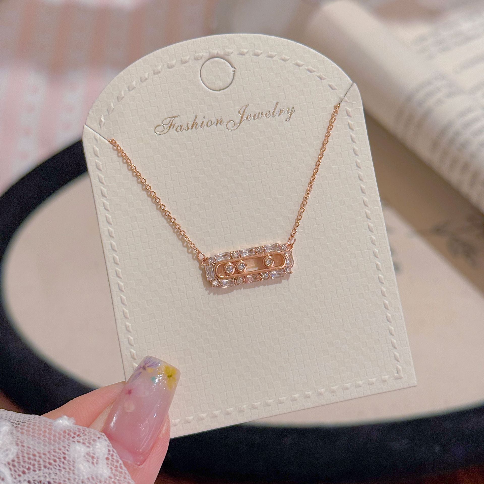 Geometric Ring Necklace, Luxury Niche Minimalist Clavicle Chain, Exquisite All-match Jewelry Gift for Best Friend