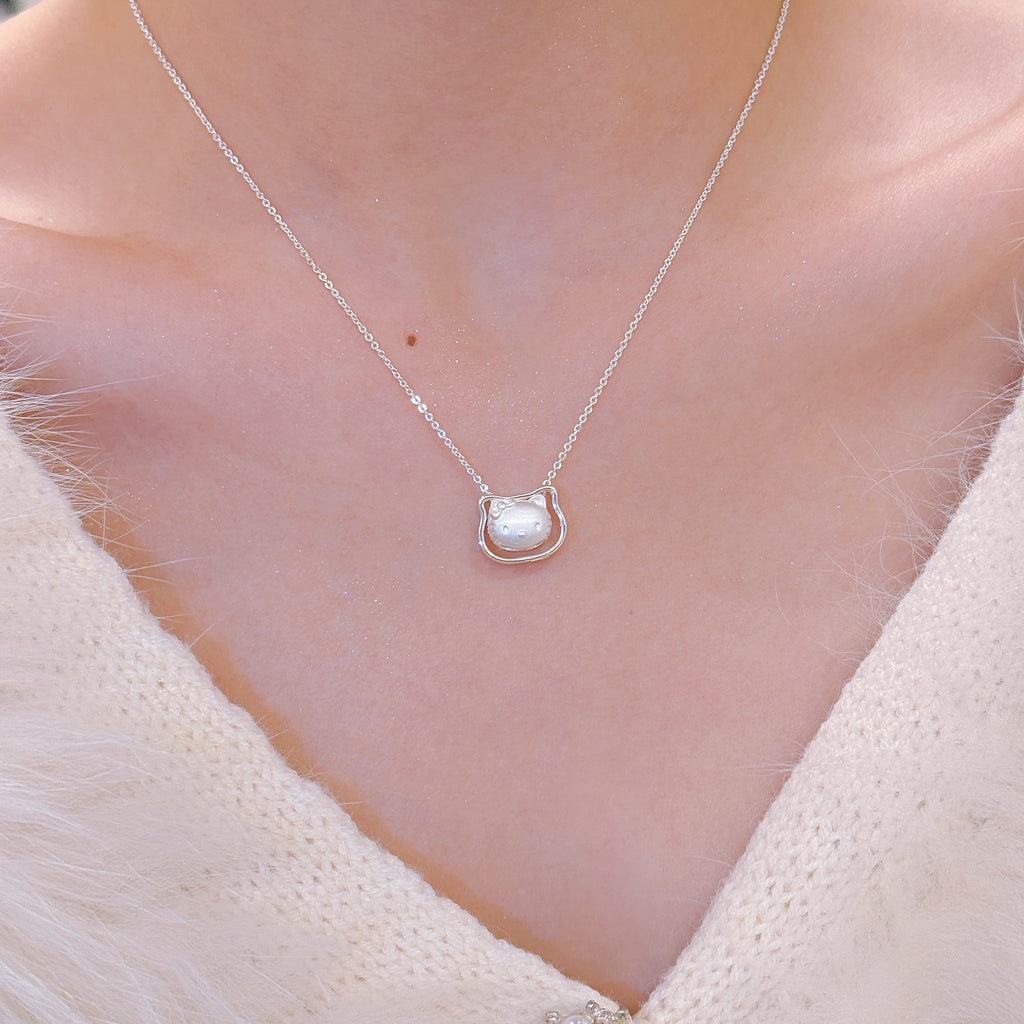 Custom Minimalist Cat Necklace, Luxury Niche Kitten Pendant Clavicle Chain, Cute Exquisite Fashion Neck Jewelry