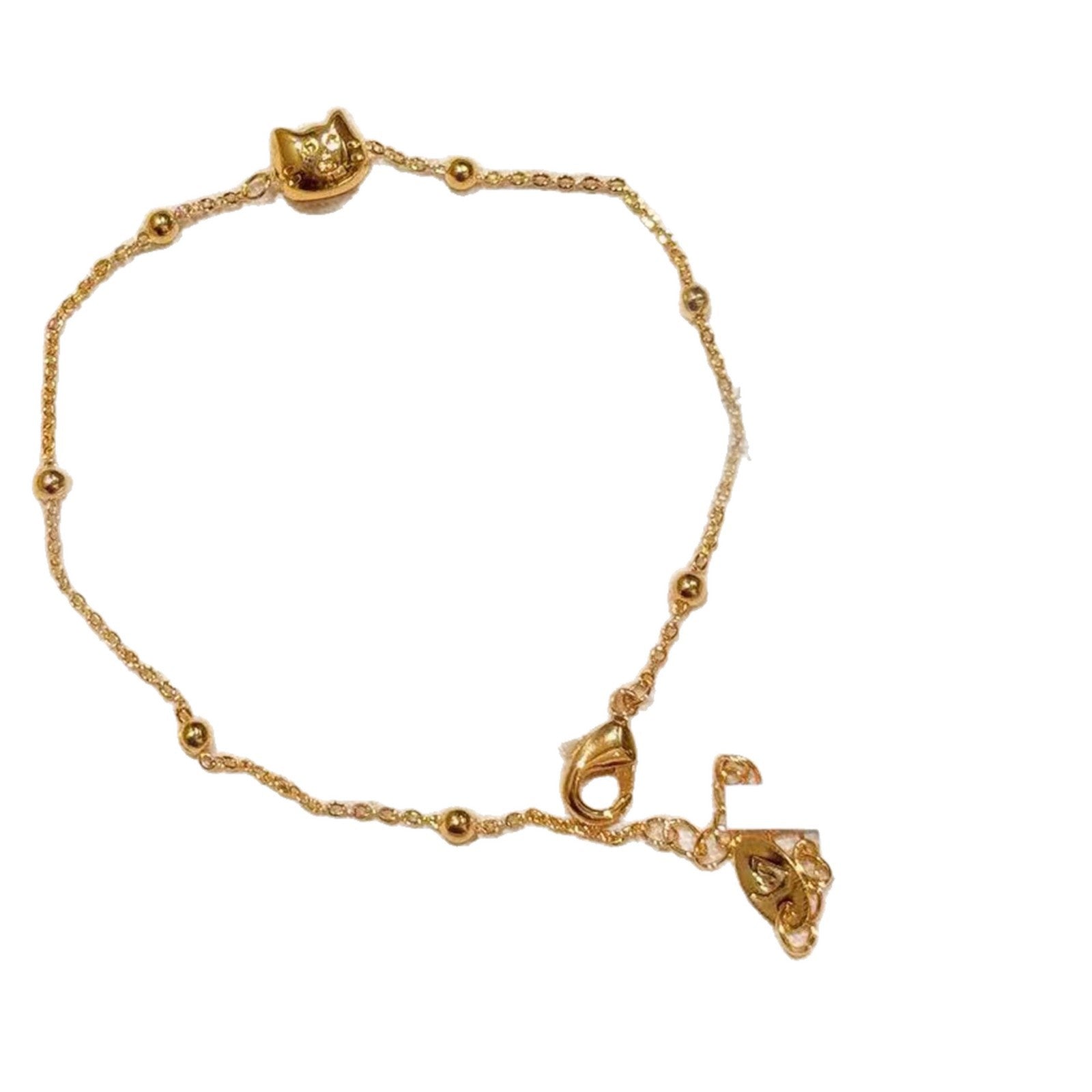 Cute Cat Charm Bracelet, Korean Style Luxury Delicate Wrist Jewelry, Niche All-match Fashion Bracelet