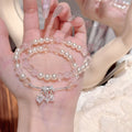 Pink Crystal Bracelet, Luxury High-grade Stackable Bead Design, Super Fairy Fresh Sweet Pearl Bracelet Hot Selling on Redbook