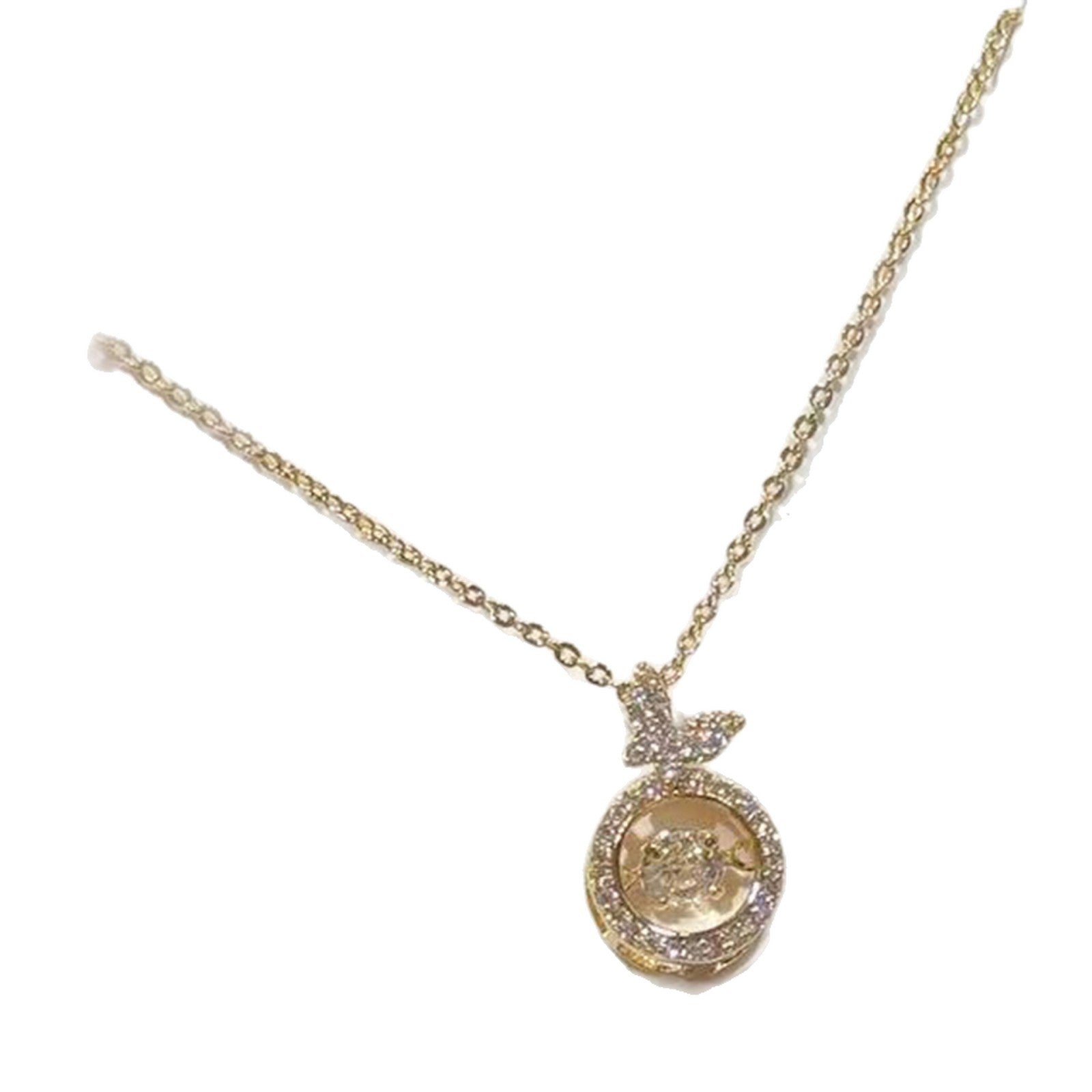 Minimalist Butterfly Pendant Necklace, Luxury Niche Round Clavicle Chain, Exquisite Versatile Fashion Jewelry