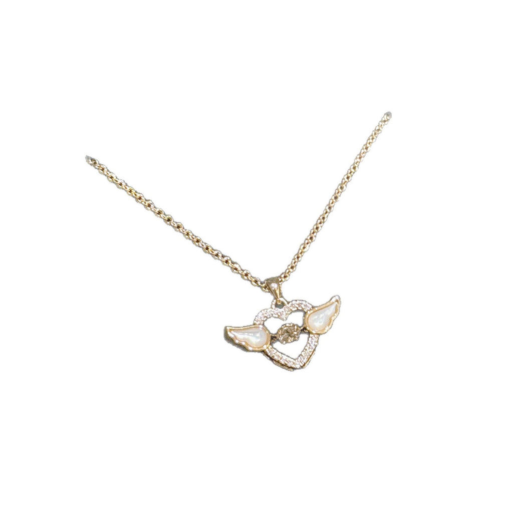 Angel Heart Pendant Necklace, Natural Shell Luxury High-grade Necklace, Exquisite Valentine's Day Gift Jewelry