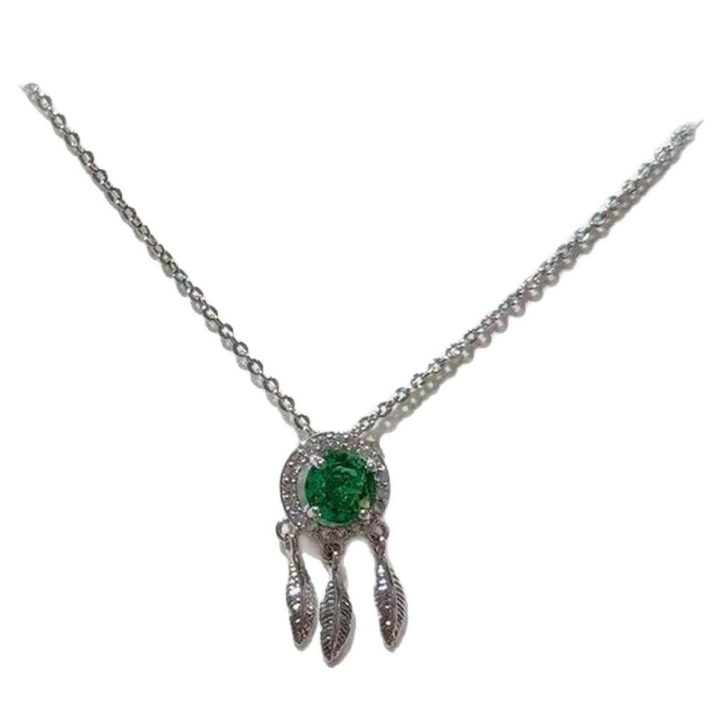 Emerald Ice Cut Sparkling Necklace, Ins Style Minimalist Elegant Clavicle Chain, European American Fashion All-match Luxury Jewelry