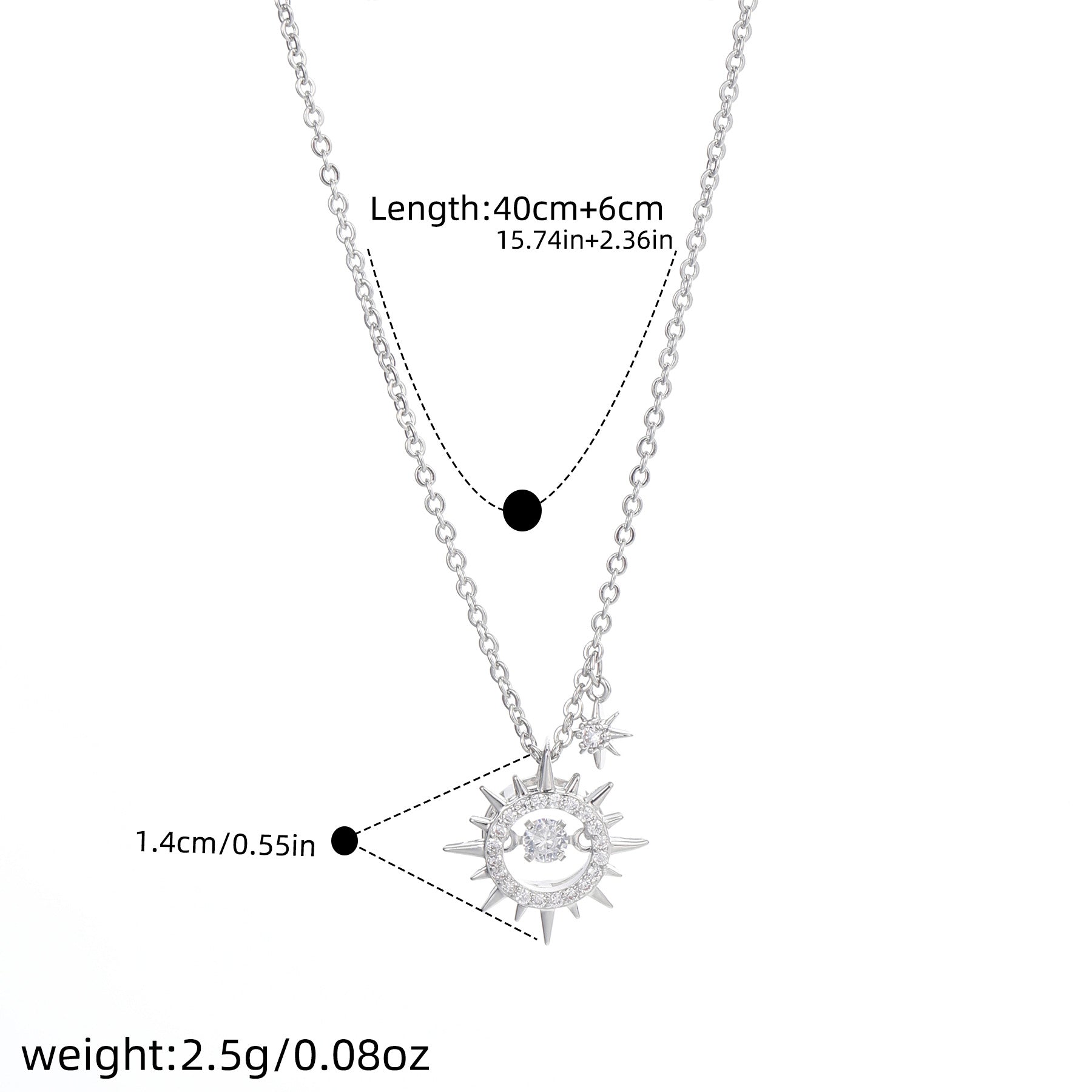New Sun Star Necklace, Luxury Minimalist Clavicle Chain, Niche Exquisite Compact Fashion Pendant Jewelry