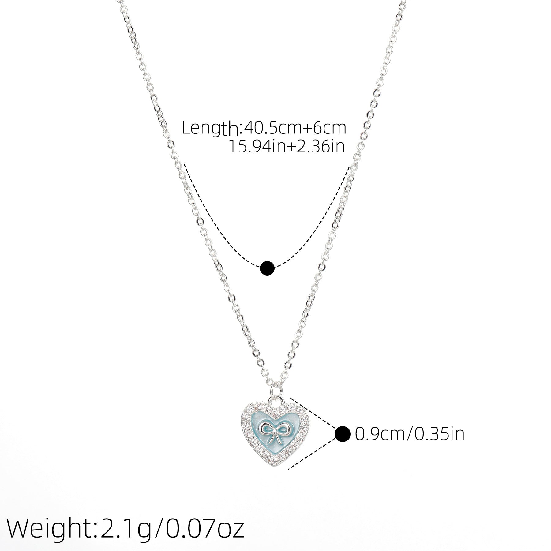 Korean Heart Pendant Necklace, Elegant Dainty Clavicle Chain for Women