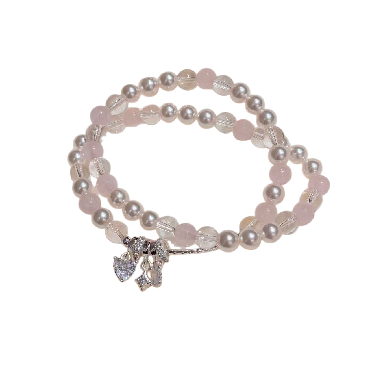 Pink Crystal Bracelet, Luxury High-grade Stackable Bead Design, Super Fairy Fresh Sweet Pearl Bracelet Hot Selling on Redbook