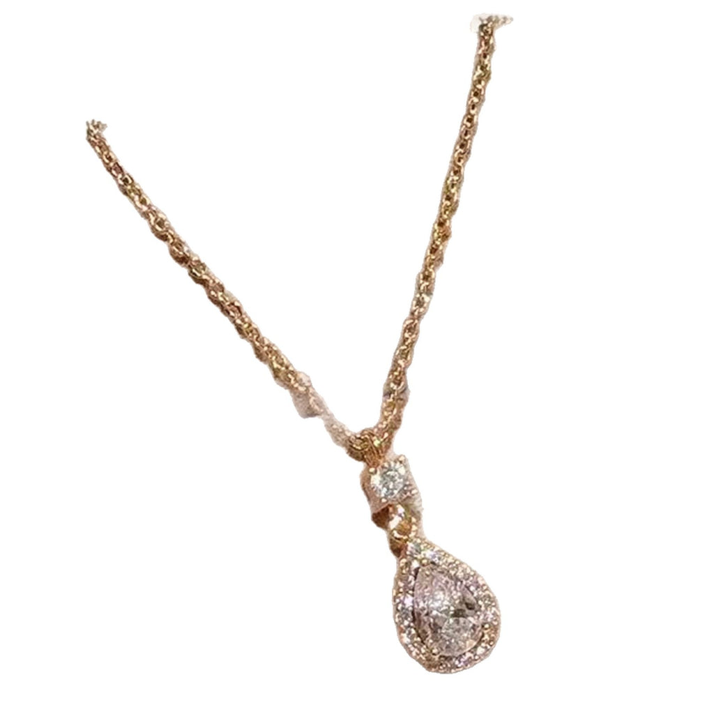 Korean Style Water Drop Zircon Necklace, Luxury Niche Clavicle Chain, Minimalist Exquisite All-match Pendant Jewelry