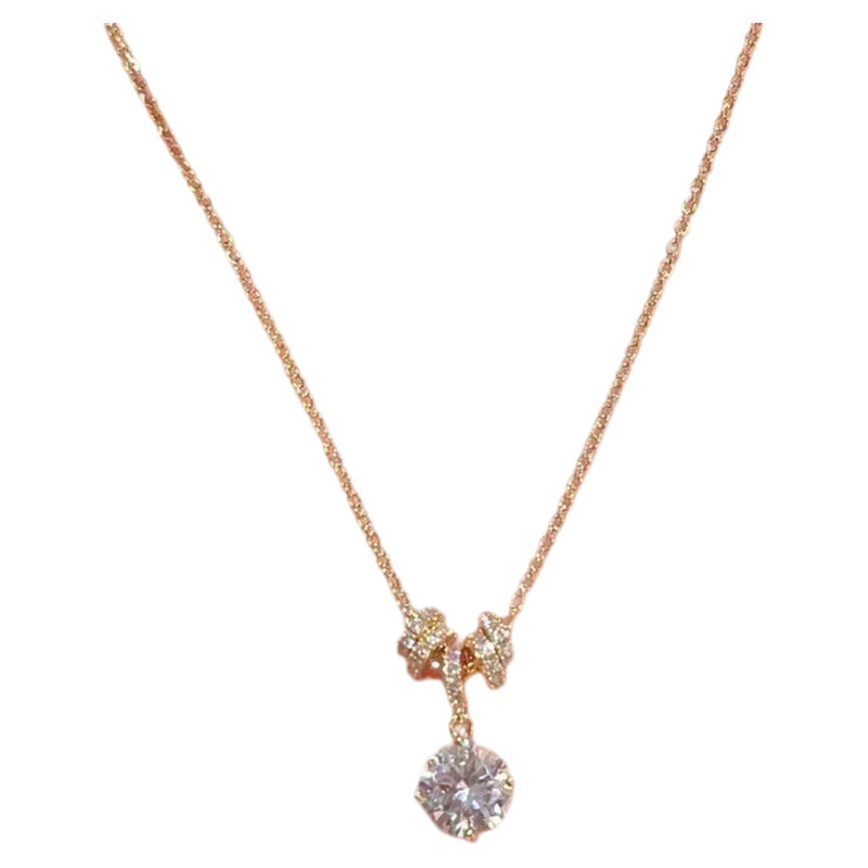 Dainty Zircon Clavicle Necklace, Minimalist Elegant Cubic Zirconia Pendant Necklace, Delicate Luxury Trendy Choker Necklaces, Classic Simple Temperament Jewelry Gifts for Women Daily Office Casual Wear