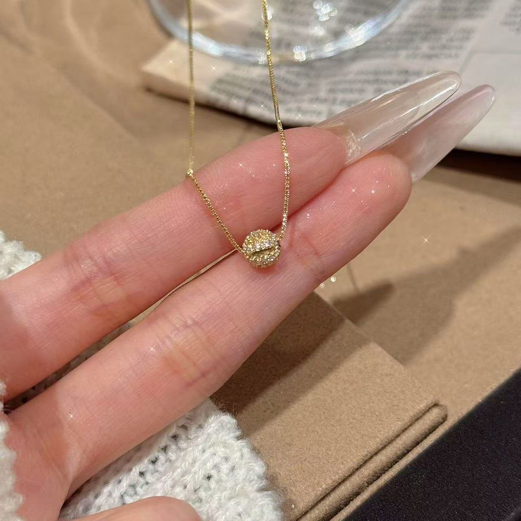 Minimal Round Ball Collarbone Necklace Luxury Women Daily Neck Jewelry