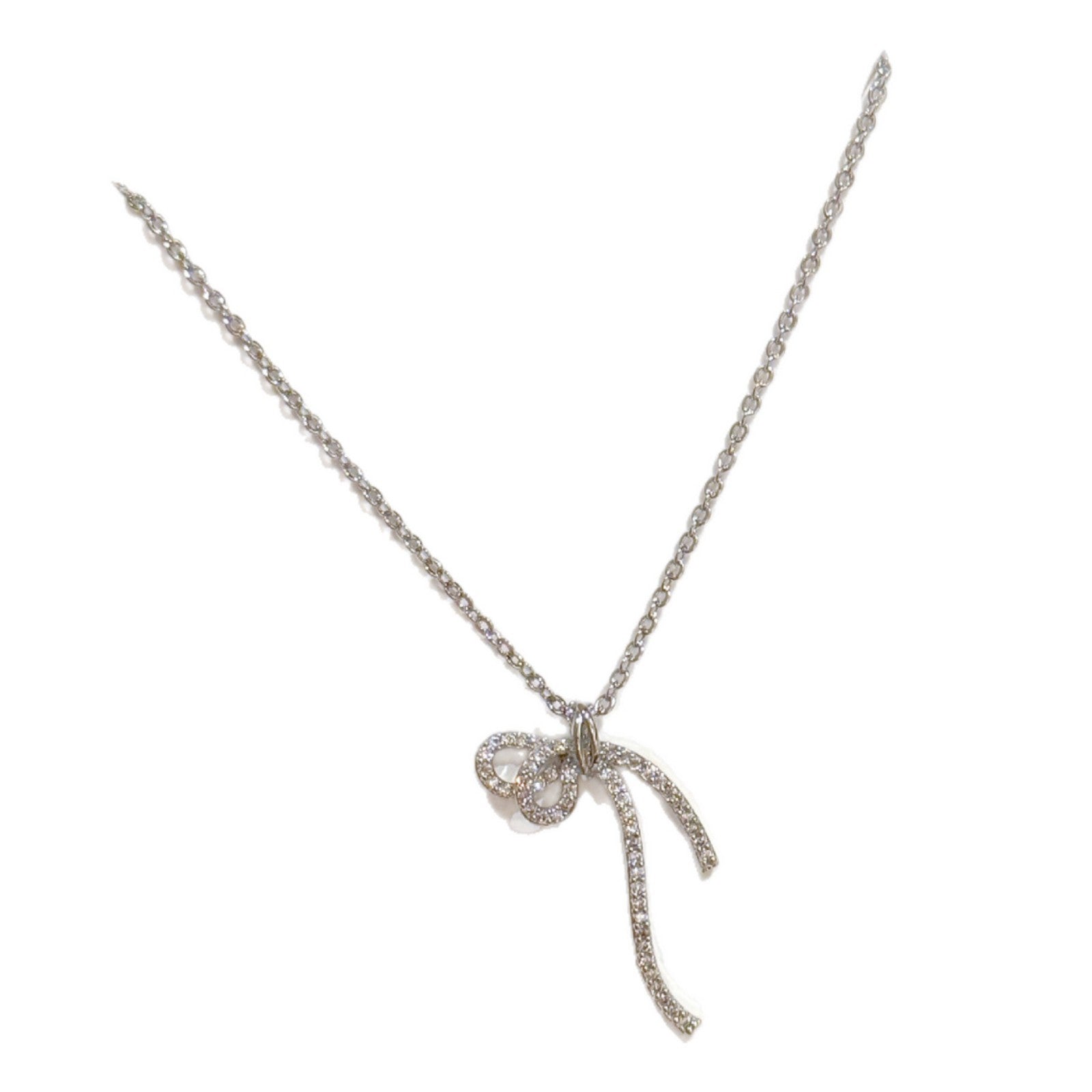 Minimal Ribbon Bow Collarbone Necklace Luxury Birthday Gift Jewelry