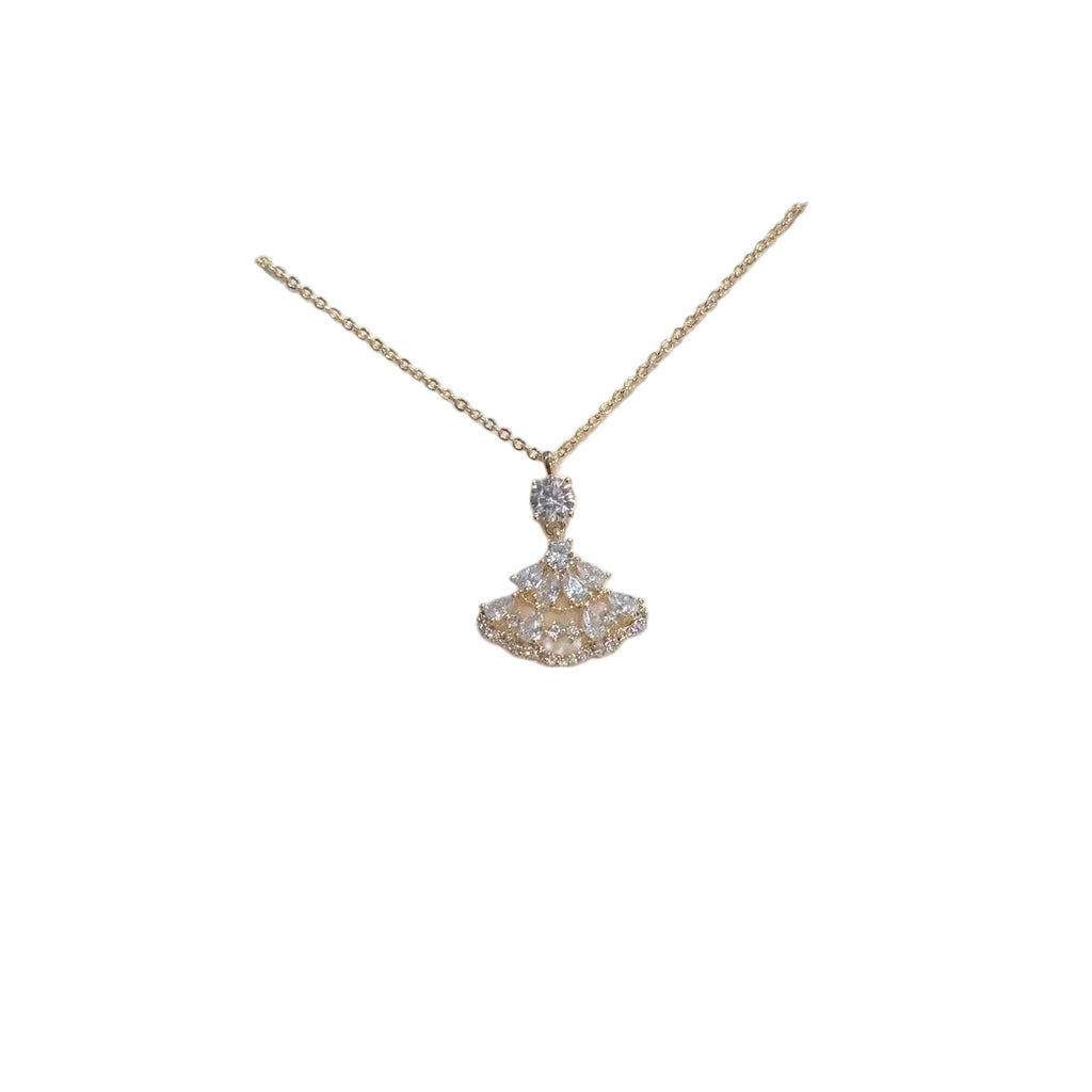 Shiny Rhinestone Dress Pendant Necklace, Luxury Gentle Vibe Daily Fashion Clavicle Chain