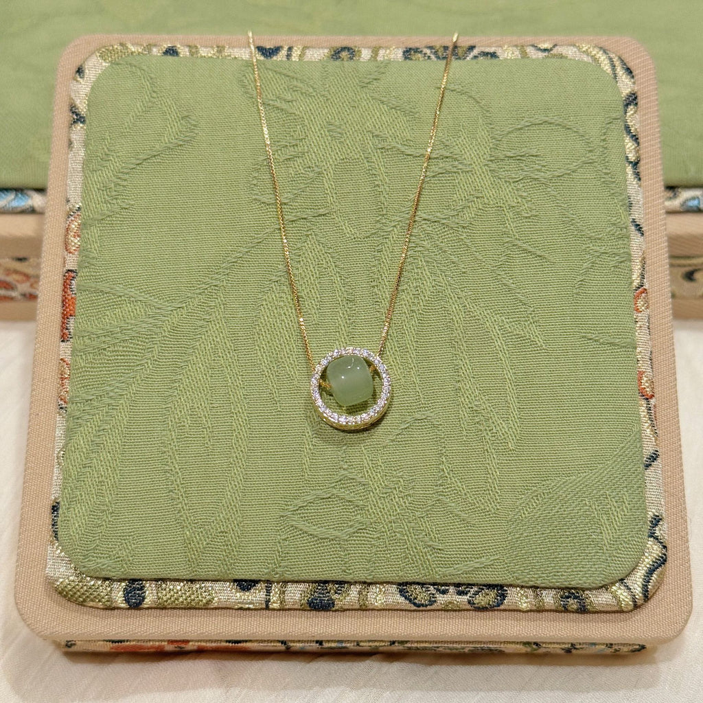 Vintage Gourd Peace Lock Necklace, Chinese Style Ginkgo Leaf Necklace, Zodiac Year Elegant Exquisite National Trend Jewelry for Women