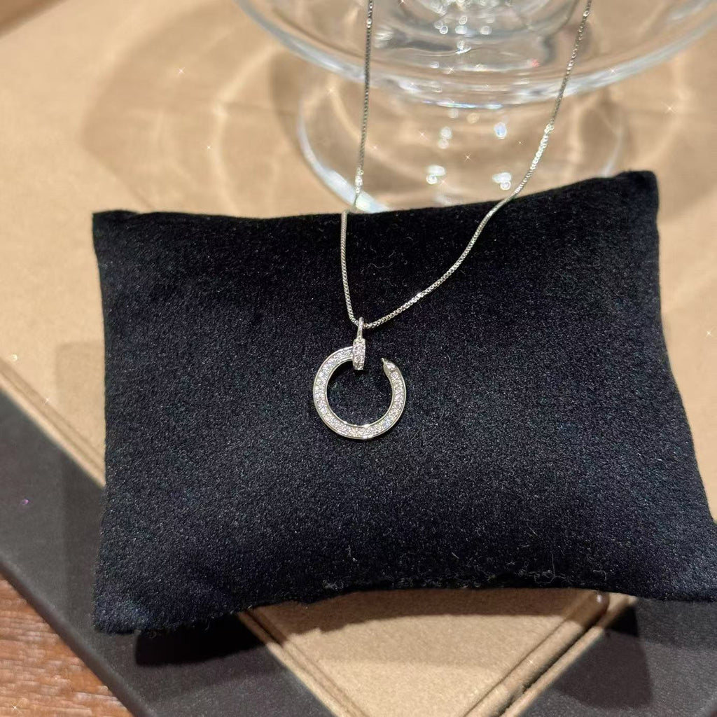 Popular Sparkle Circle Clavicle Necklace Minimal Sweet Women Daily Necklace