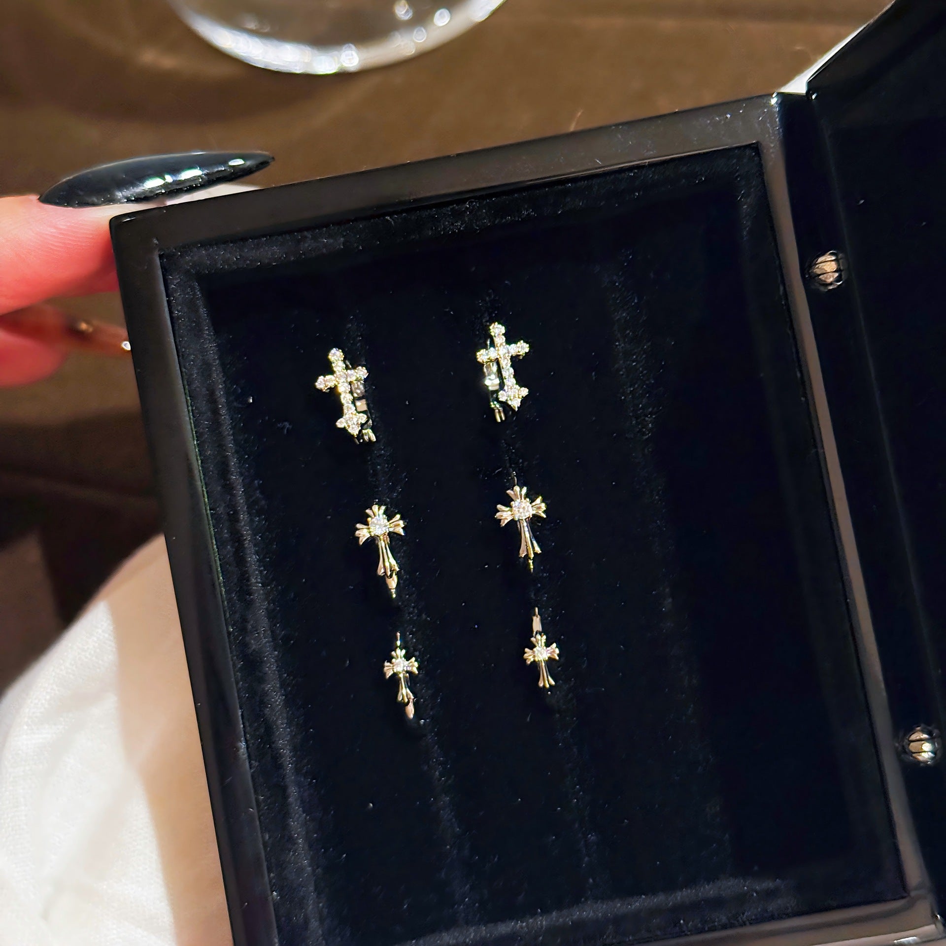 2026 New 3Pcs Cross Earring Set, Minimal Shiny Luxury Hoop Earrings, Elegant Dainty Women Jewelry Set