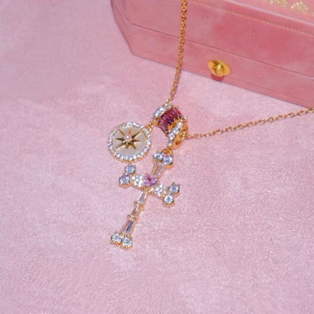 Minimalist Cross Clavicle Necklace, Elegant Sweet Daily Wear Luxury Neck Jewelry