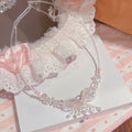 Shiny Crystal Bow Pendant Necklace, Sweet Girly Daily Fashion Neck Chain