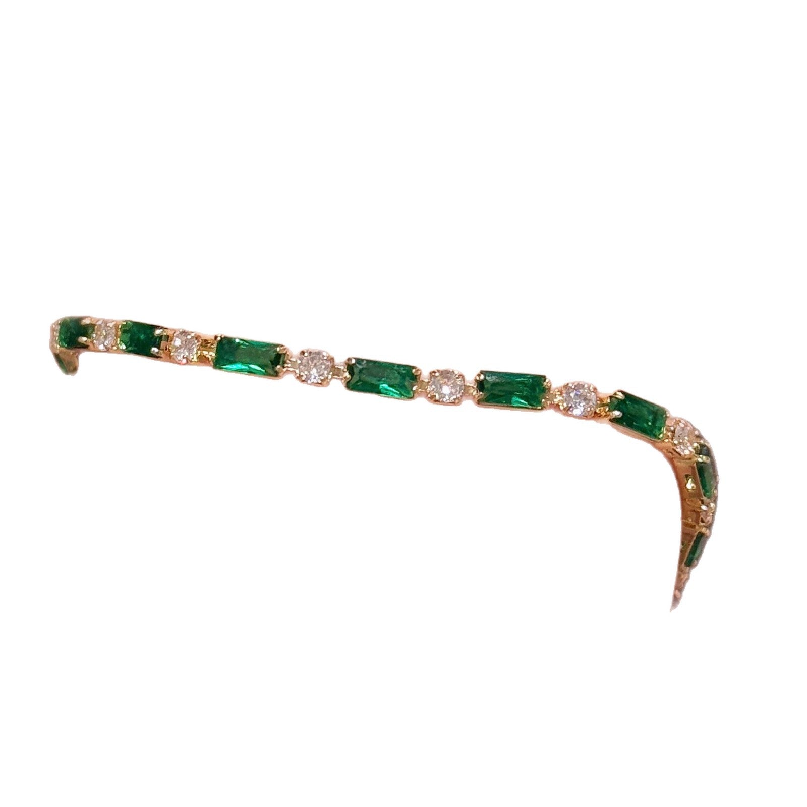 Emerald Zircon Colorful Bracelet, Exquisite High-End Hand Accessories, Trendy Viral Daily Ornament