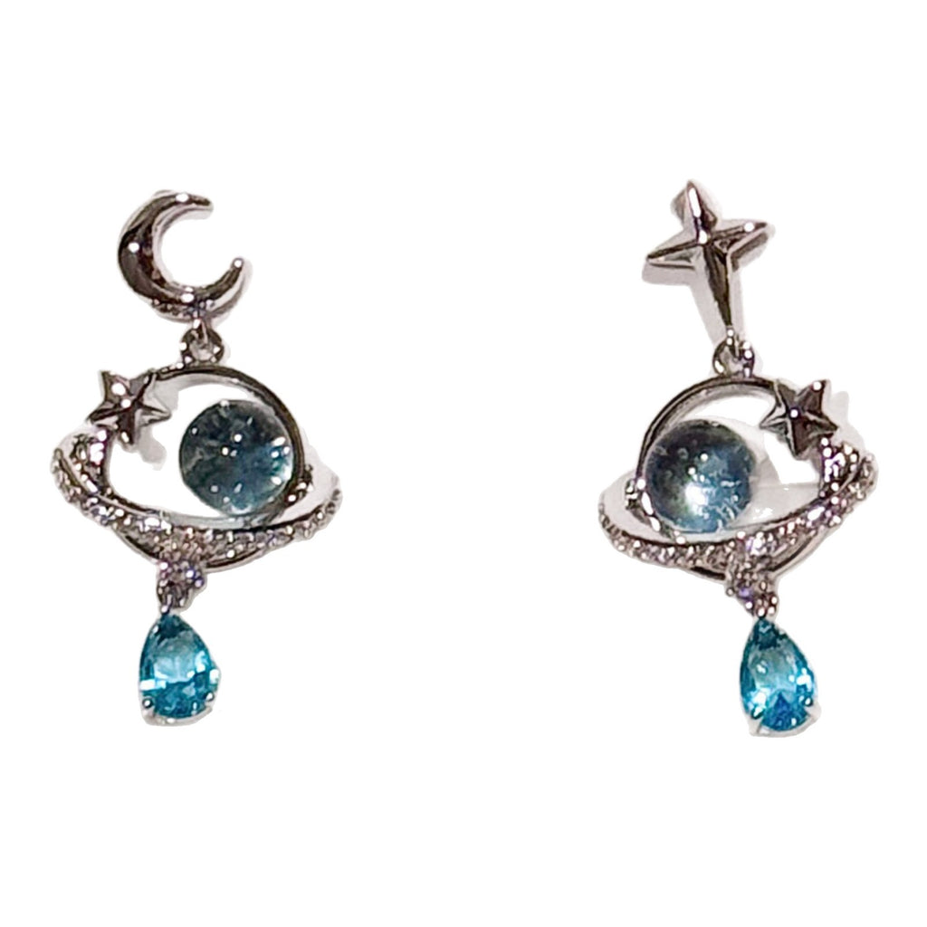 Saturn Water Drop Dangle Earrings for Women, Luxury High-End Niche Designer Versatile Drop Ear Jewelry