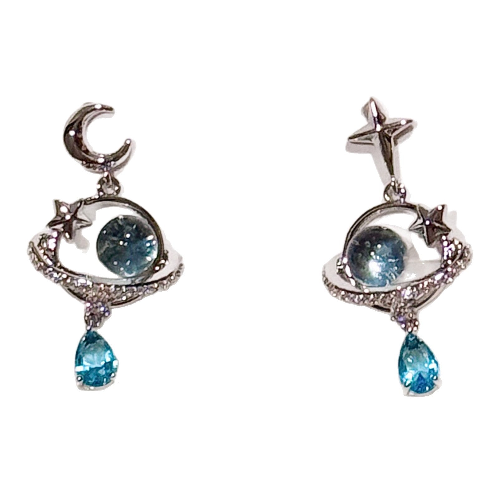 Saturn Water Drop Dangle Earrings for Women, Luxury High-End Niche Designer Versatile Drop Ear Jewelry