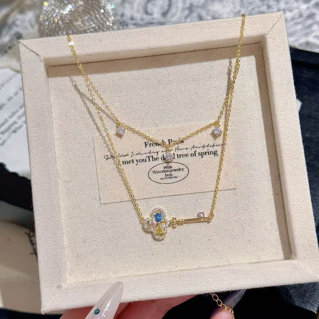 Gold Dainty Necklace Minimalist Luxury Clavicle Chain Elegant Fashion All-match Commute Jewelry Gifts for Girlfriend