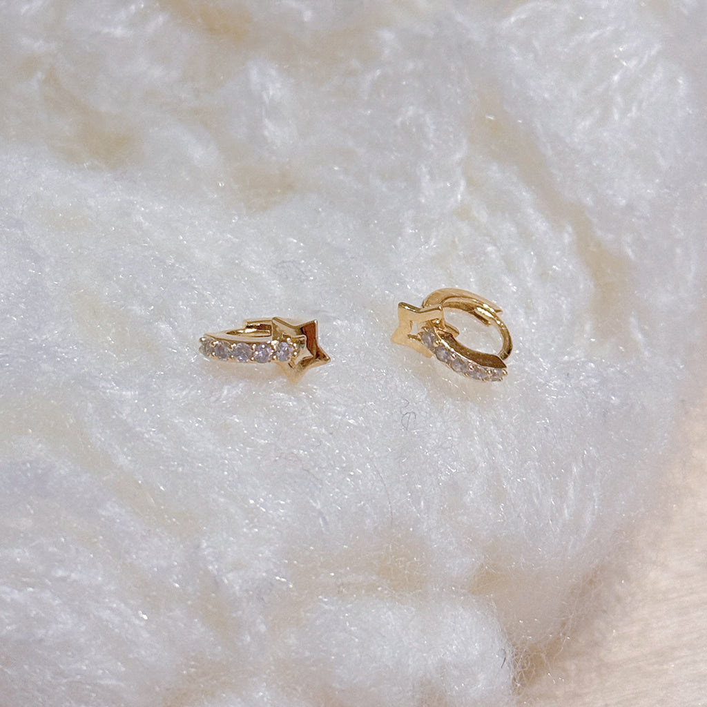 Meteor Full Paved Zircon Ear Buckles, Minimal Cold Tone Luxury Earrings, Elegant Versatile Daily Commute Jewelry