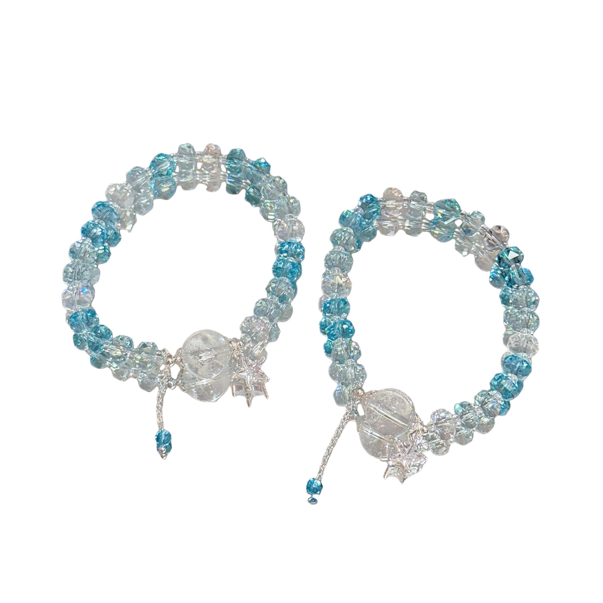 Shiny Star White Crystal Beaded Bracelet Elegant Cold Style Summer Women Hand Jewelry