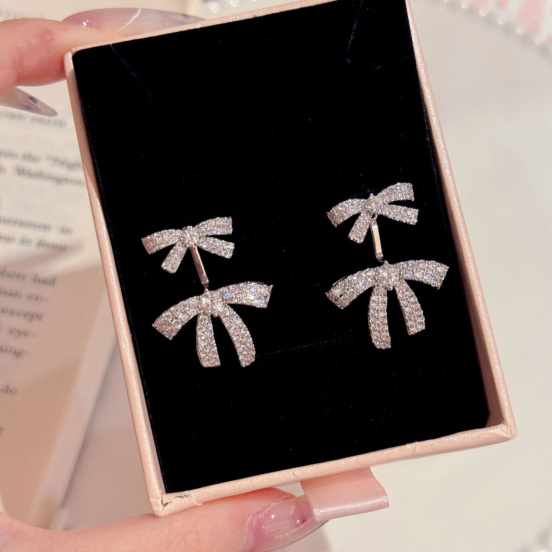 Double Bowknot Stud Earrings, Dainty Luxury Elegant Everyday Earrings, Minimalist All-match Fashion Jewelry