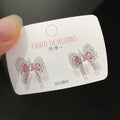 Bow Lace Edge Stud Earrings, 925 Silver Needle Luxury Delicate Earrings, Elegant New Year Fashion Jewelry