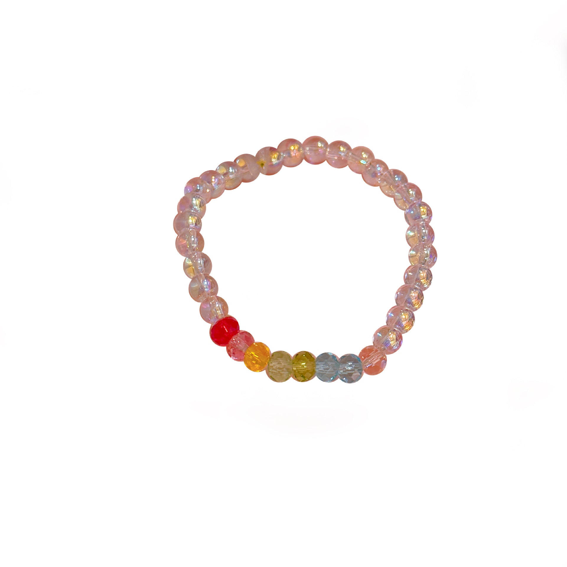 Rainbow Crystal Bubble Bead Bracelet, Sweet Summer Wrist Chain